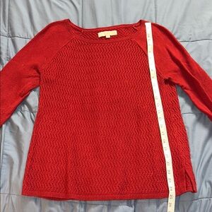 LOFT Red Crew Neck Sweater